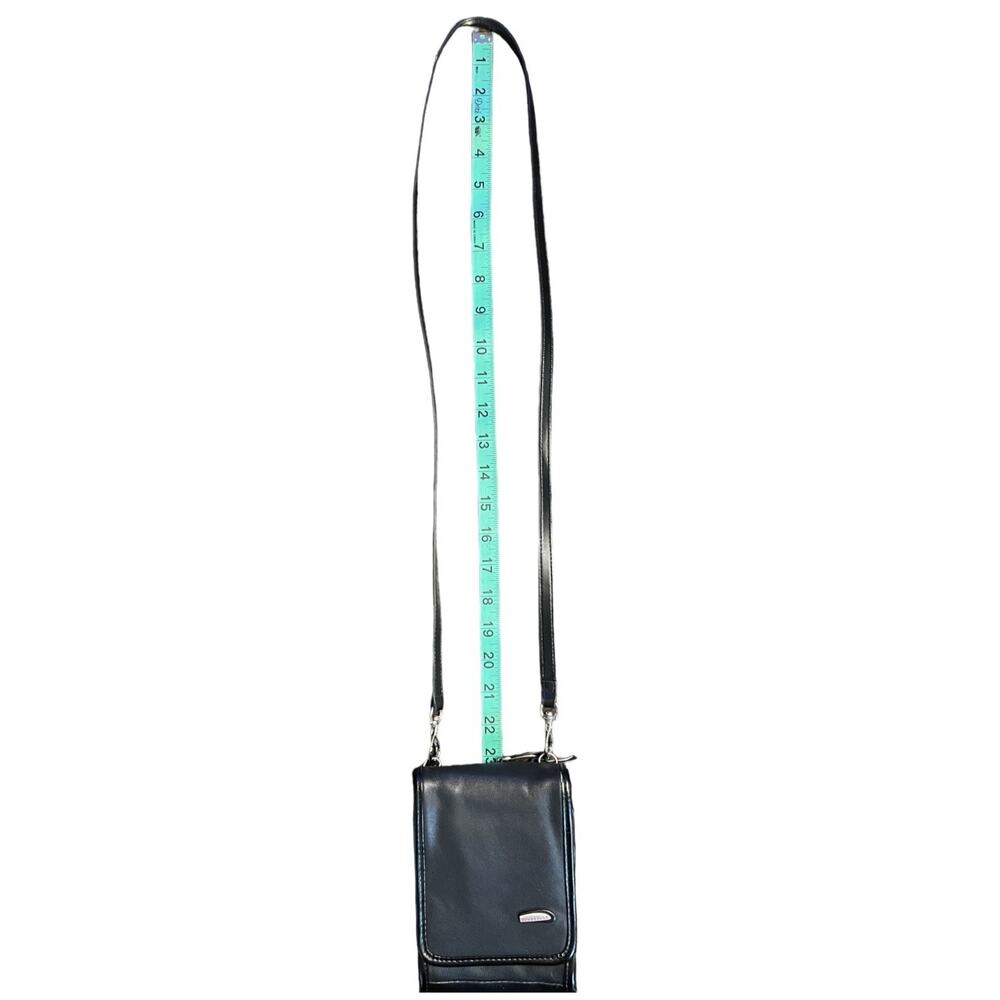 Travelon Leather Crossbody Purse Black Credit Card Belt Loop Boarding Pass Slot - Picture 15 of 16